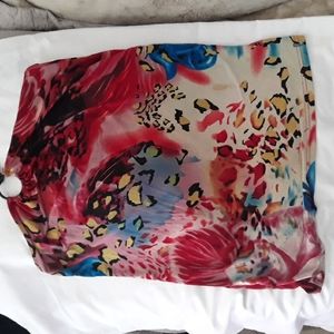 Halter top colorful leopard print mix spandex/strechy
